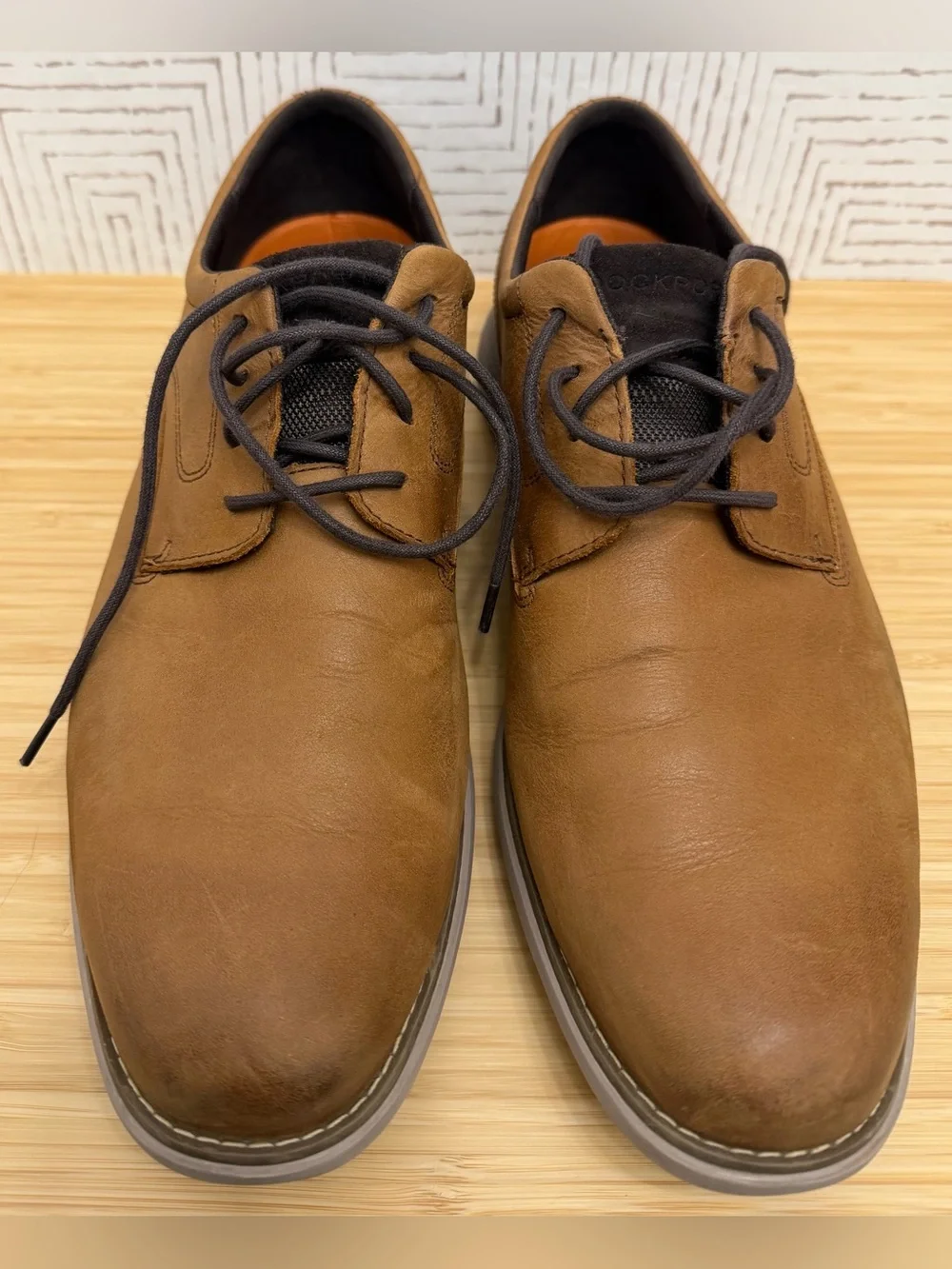 Rockport Men's Brown Leather Lace-Up Oxfords